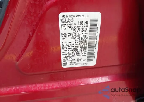 2013 Nissan Rogue Sv W/Sl Pkg z USA, uszkodzony, nr VIN JN8AS5MV4DW116164